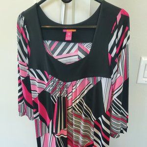 Black, Pink, and White Short Dress